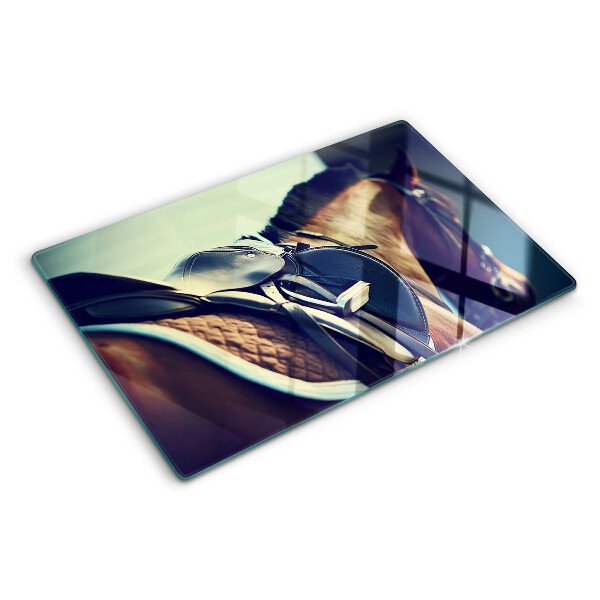 Deska kuchenna szklana Konie i akcesoria jeździeckie