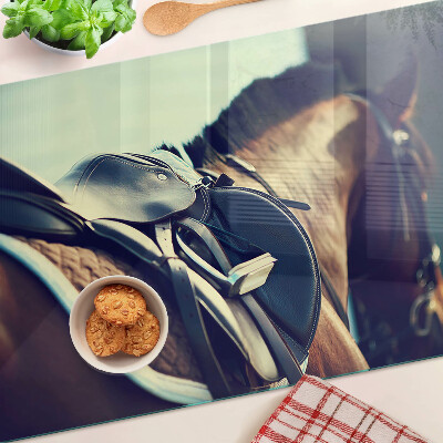 Deska kuchenna szklana Konie i akcesoria jeździeckie