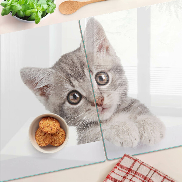 Glazen snijplanken Katje met grote ogen