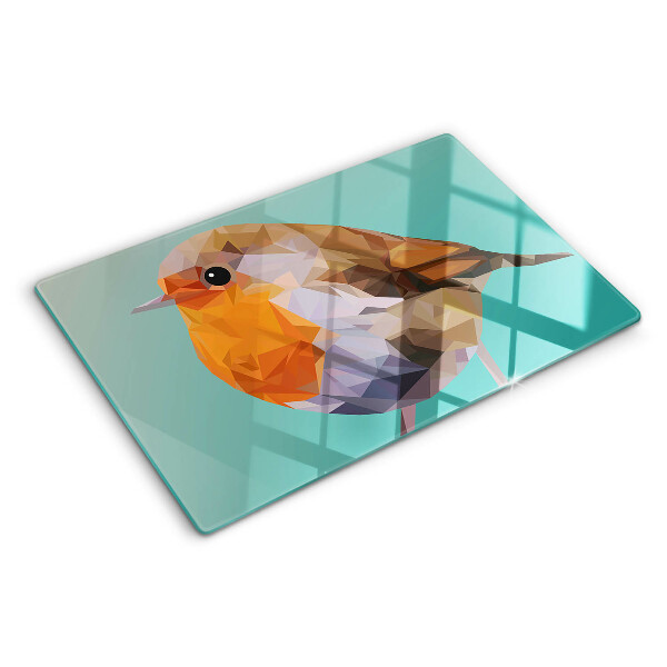 Szklana deska do krojenia Ptak w stylu low poly