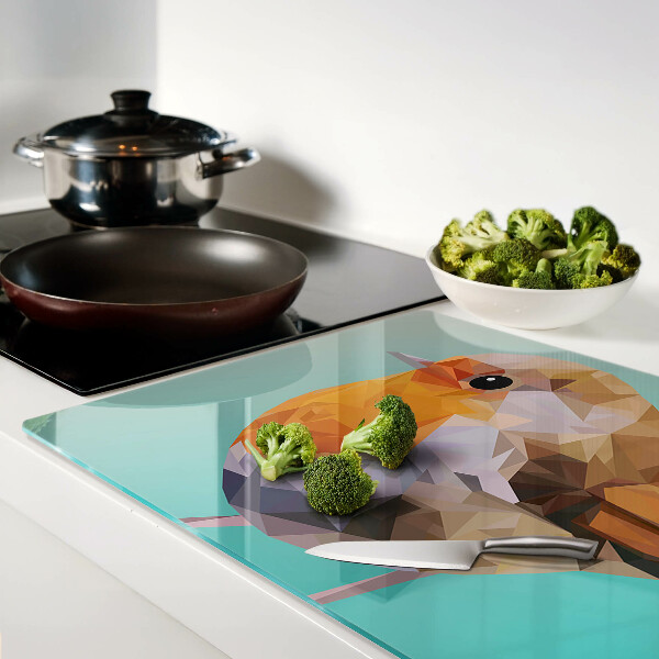 Szklana deska do krojenia Ptak w stylu low poly