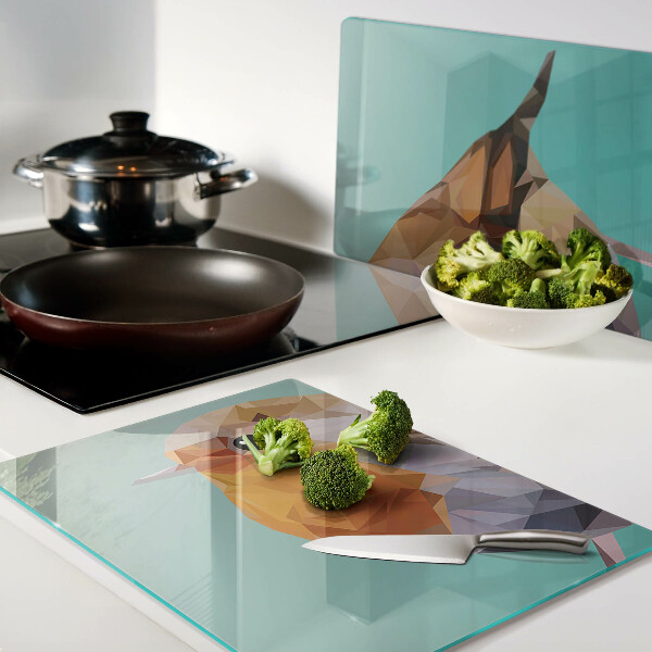 Szklana deska do krojenia Ptak w stylu low poly