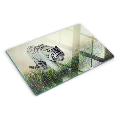 Snijplanken glas Tijger in het gras