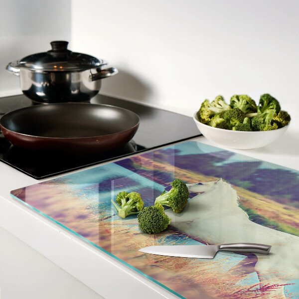 Szklana deska kuchenna Biały koń nad wodą