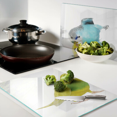 Glazen snijplanken Gele en blauwe papegaaien