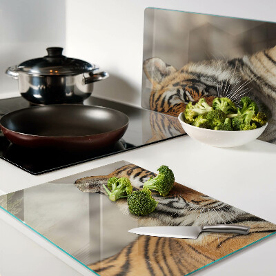 Deska kuchenna szklana Tygrys w naturalnym ujęciu