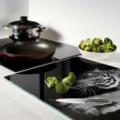 Glazen snijplanken Tijger in zwart-wit