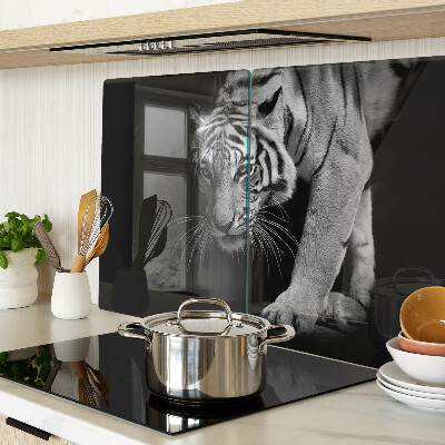 Szklana deska do krojenia Tygrys w czerni i bieli