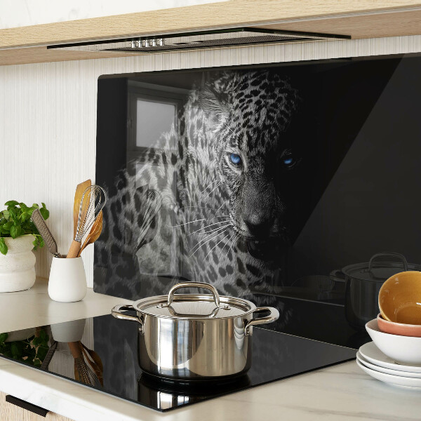 Snijplanken van glas Linker panter met blauwe ogen