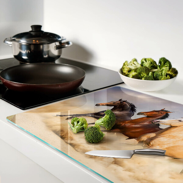 Snijplanken glas Galopperende paarden in beweging