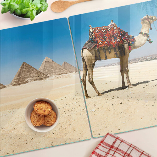 Deska kuchenna szklana Piramidy i wielbłąd na pustyni