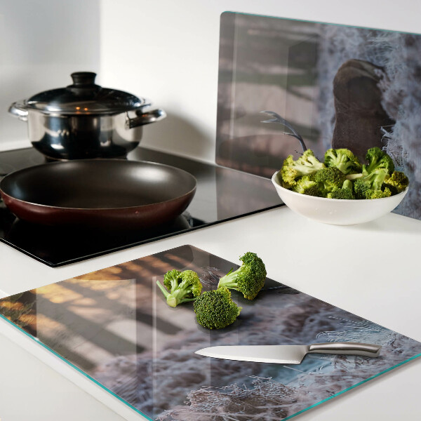 Deska kuchenna szklana Jeleń w zimowym lesie