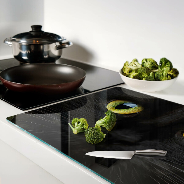 Deska kuchenna szklana Czarny kot z zielonymi oczami