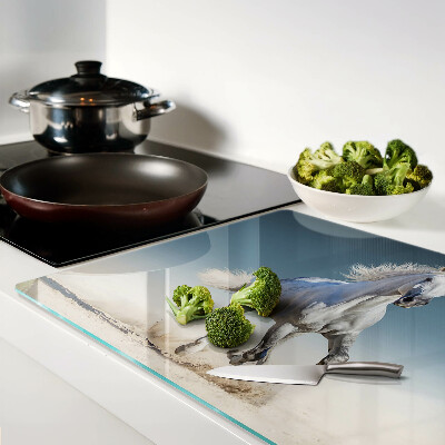 Szklana deska do krojenia Biały koń w ruchu