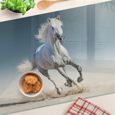 Szklana deska do krojenia Biały koń w ruchu