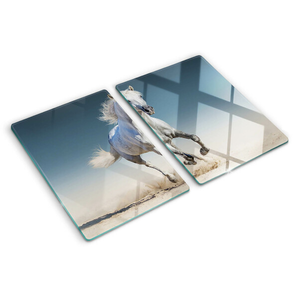 Szklana deska do krojenia Biały koń w ruchu
