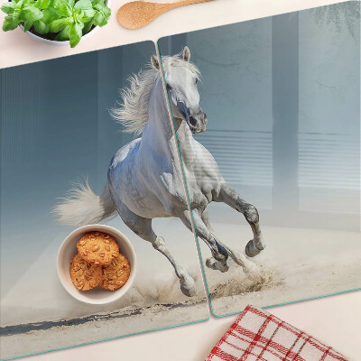 Szklana deska do krojenia Biały koń w ruchu