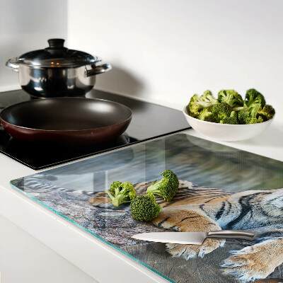 Deska kuchenna szklana Tygrys na pniu drzewa