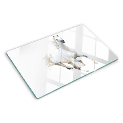 Deska kuchenna szklana Biały koń w ruchu