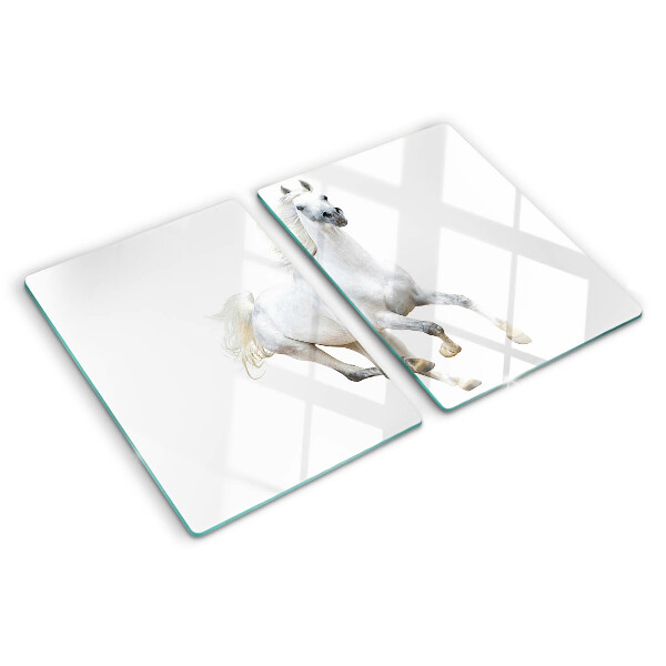 Deska kuchenna szklana Biały koń w ruchu