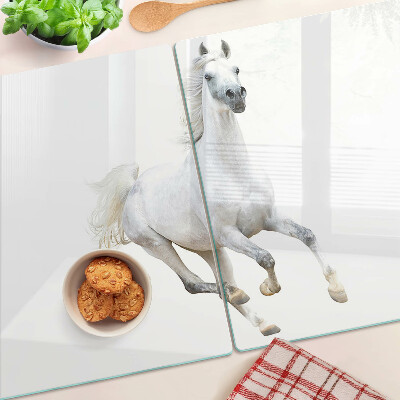 Deska kuchenna szklana Biały koń w ruchu