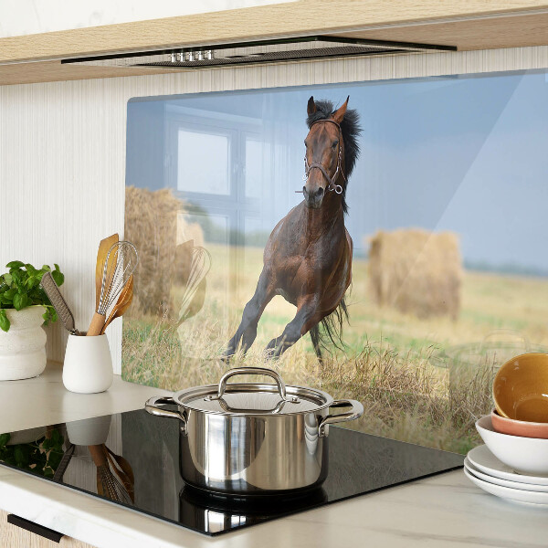 Snijplanken glas Een paard in de wei
