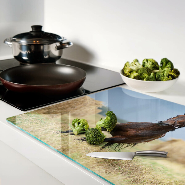 Szklana deska do krojenia Koń na łące