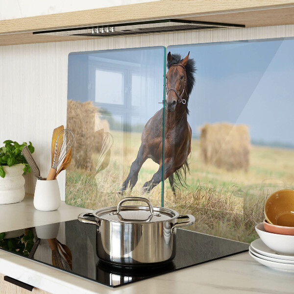 Snijplanken glas Een paard in de wei