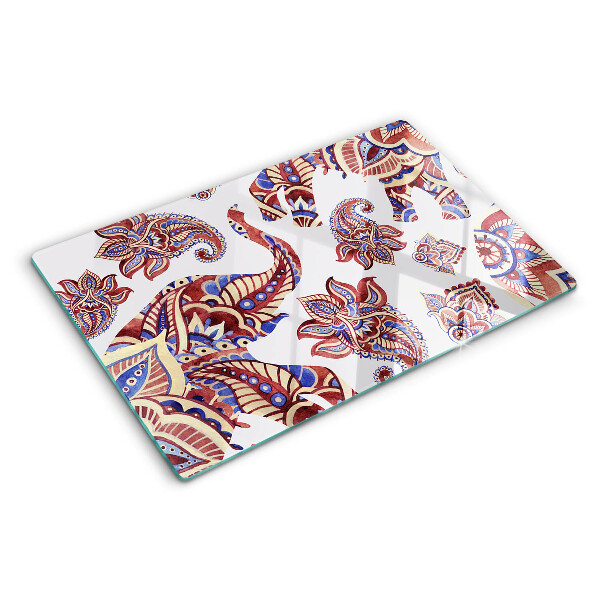 Deska kuchenna szklana Motyw paisley z kwiatami