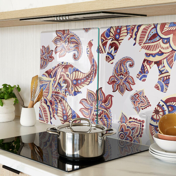 Deska kuchenna szklana Motyw paisley z kwiatami