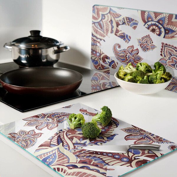 Snijplanken van glas Paisley-motief met bloemen