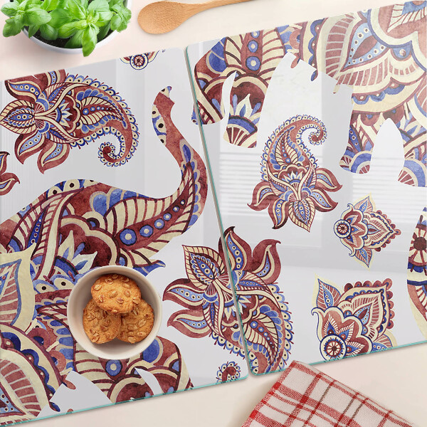 Snijplanken van glas Paisley-motief met bloemen