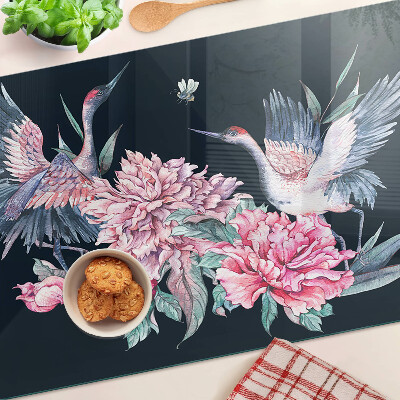 Glazen snijplanken Bloemen en vogels