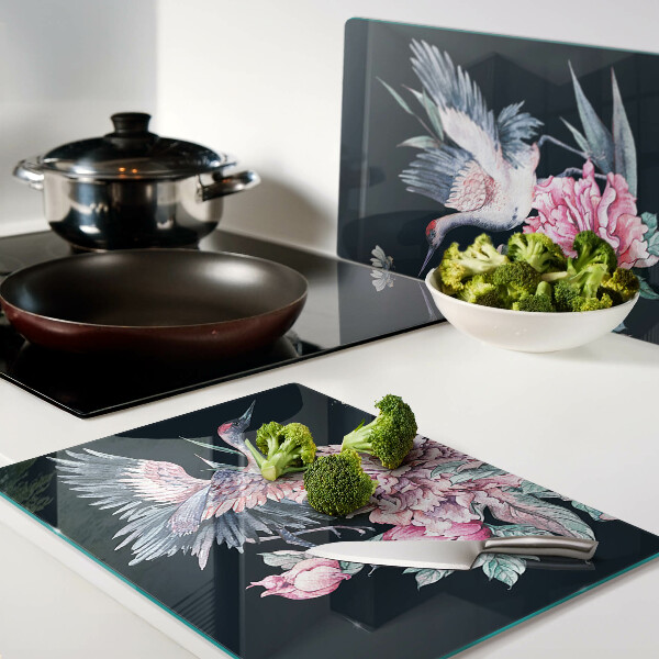 Glazen snijplanken Bloemen en vogels