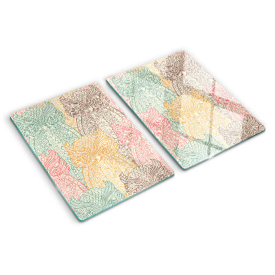 Snijplanken glas Bloem- en vogelmotief