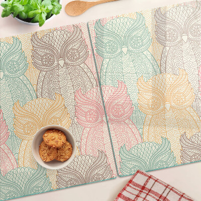 Szklana deska do krojenia Motyw kwiatów i ptaków