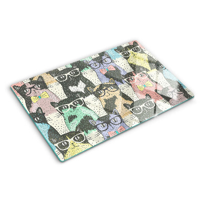 Szklana deska kuchenna Koty w okularach