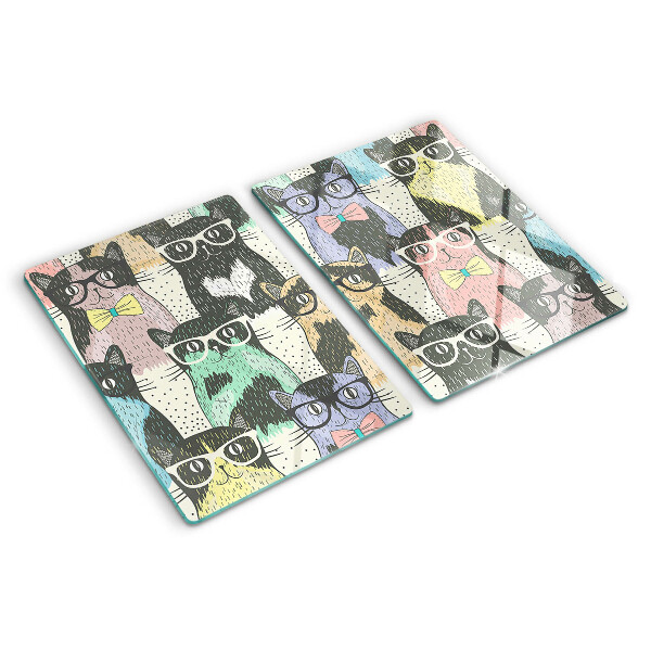 Szklana deska kuchenna Koty w okularach