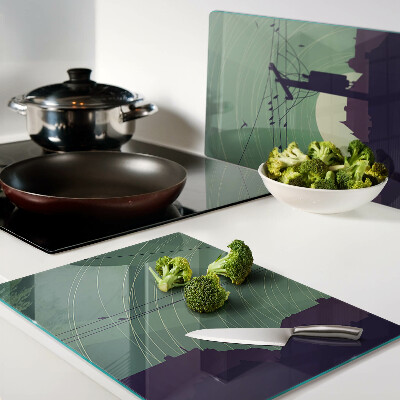 Szklana deska do krojenia Ptaki na przewodach elektrycznych