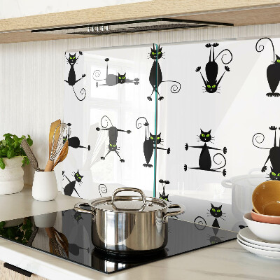 Glazen snijplanken Zwarte katten met groene ogen