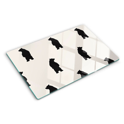 Szklana deska do krojenia Sylwetki niedźwiedzi