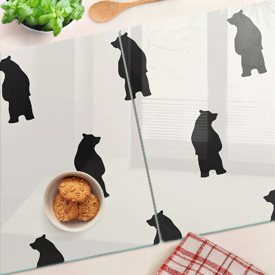 Szklana deska do krojenia Sylwetki niedźwiedzi