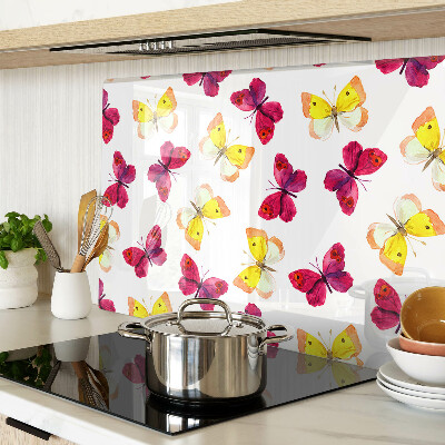 Snijplanken glas Vlindermotief in lentekleuren