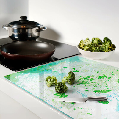 Glazen snijplanken Abstracte wervelingen in groen en blauw