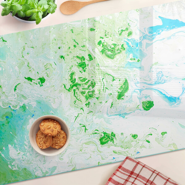 Deska kuchenna szklana Abstrakcyjne zawirowania w zieleni i błękicie