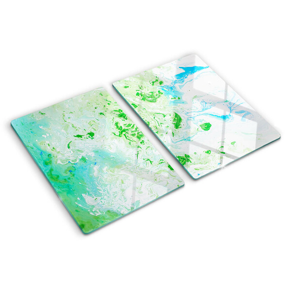Glazen snijplanken Abstracte wervelingen in groen en blauw