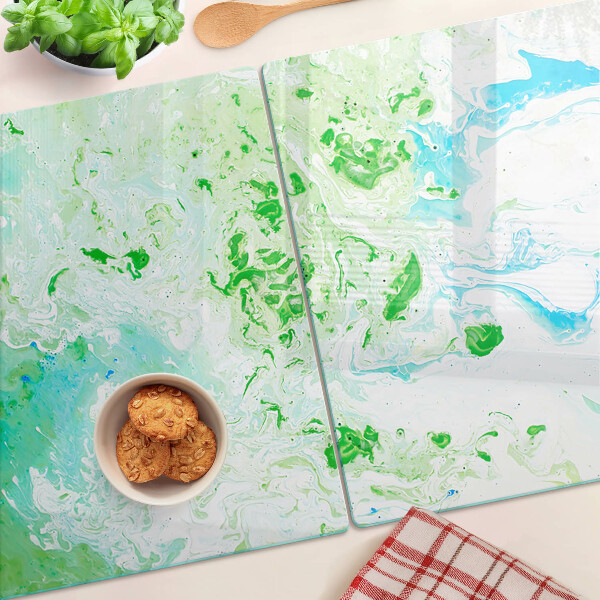 Deska kuchenna szklana Abstrakcyjne zawirowania w zieleni i błękicie