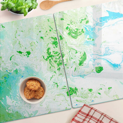 Deska kuchenna szklana Abstrakcyjne zawirowania w zieleni i błękicie