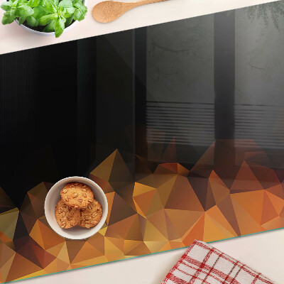 Snijplanken van glas Brandend vreugdevuur in geometrische stijl