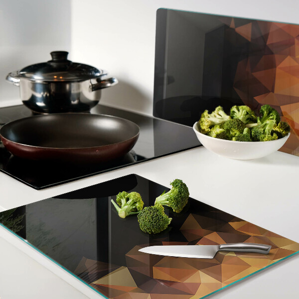 Snijplanken van glas Brandend vreugdevuur in geometrische stijl